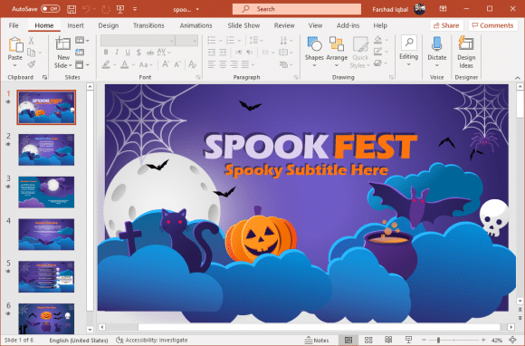 Animated spookfest Halloween PowerPoint template