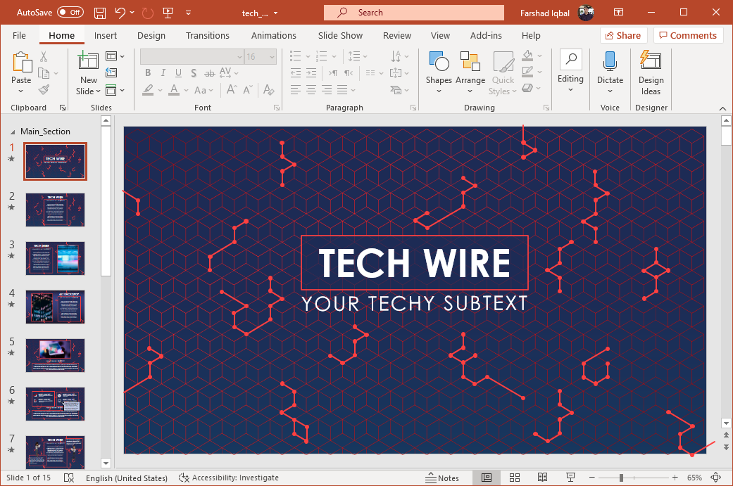 Animated tech wire PowerPoint template