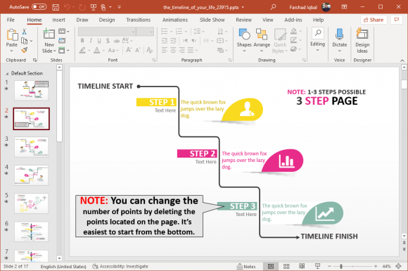 Create a PowerPoint timeline of your life