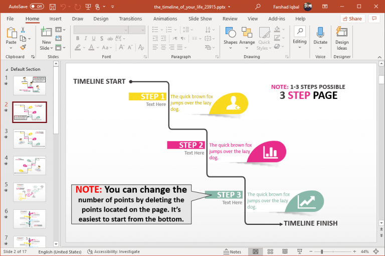 Timeline of Your Life PowerPoint Template