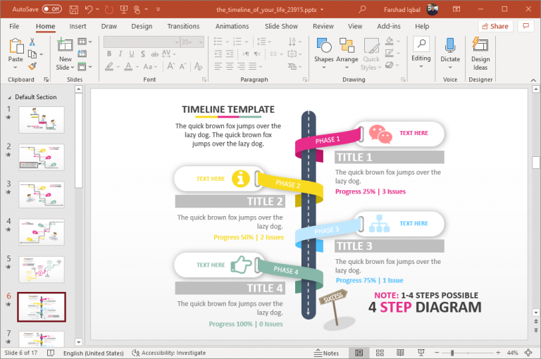 Timeline of Your Life PowerPoint Template