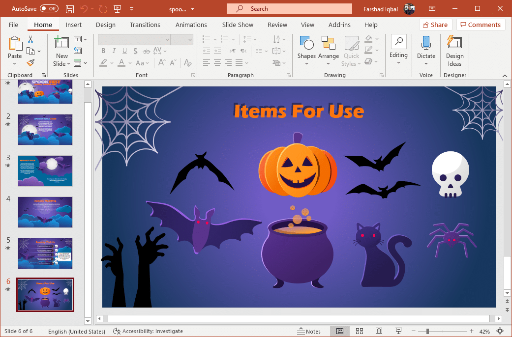 Halloween clipart for making presentations