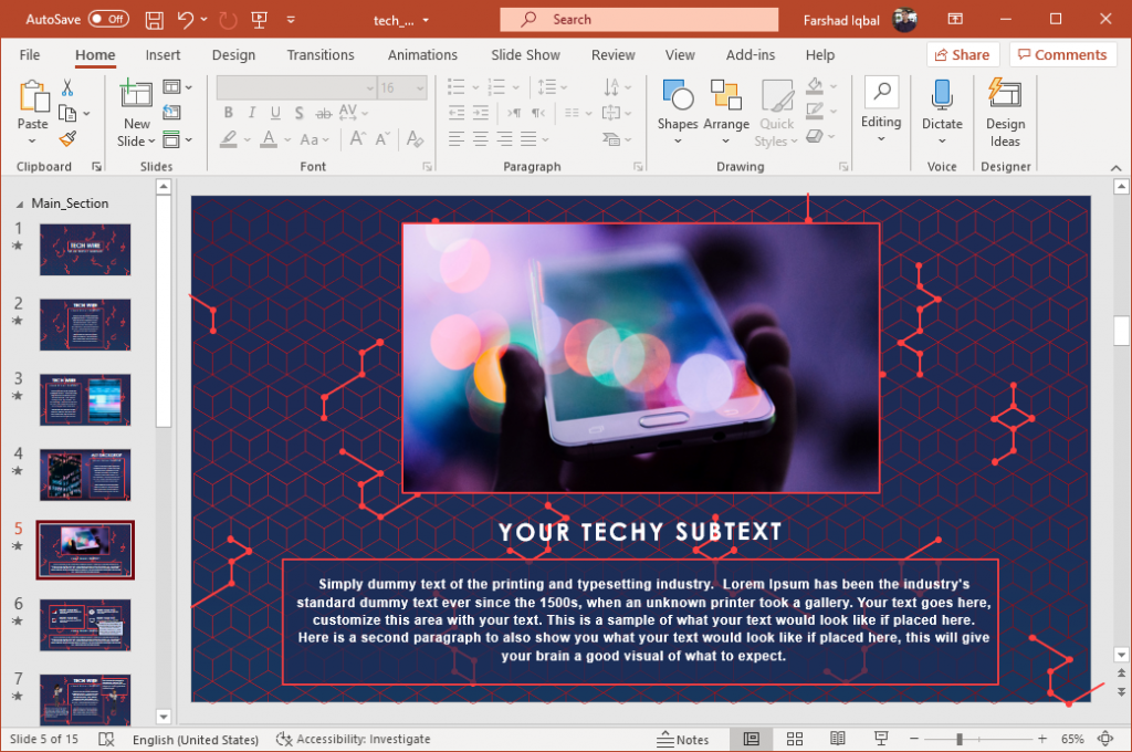 Animated Tech Wire PowerPoint Template