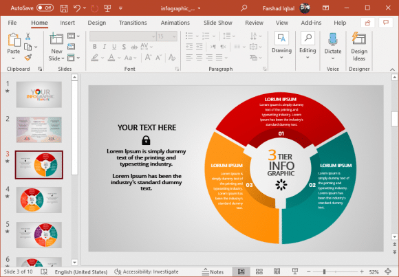 Circular infographic slides for PowerPoint