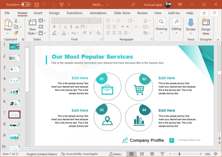 Professional Company Profile PowerPoint Template