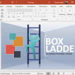 Climbing box ladder template for PowerPoint