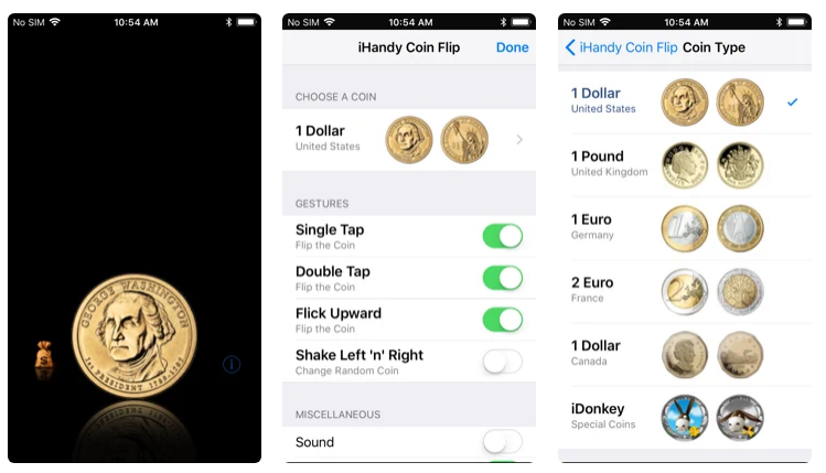 Coin flip plus for iPhone