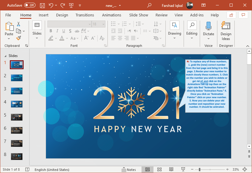 Edit 2021 template for PowerPoint