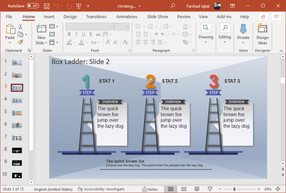 Ladder infographics for PowerPoint