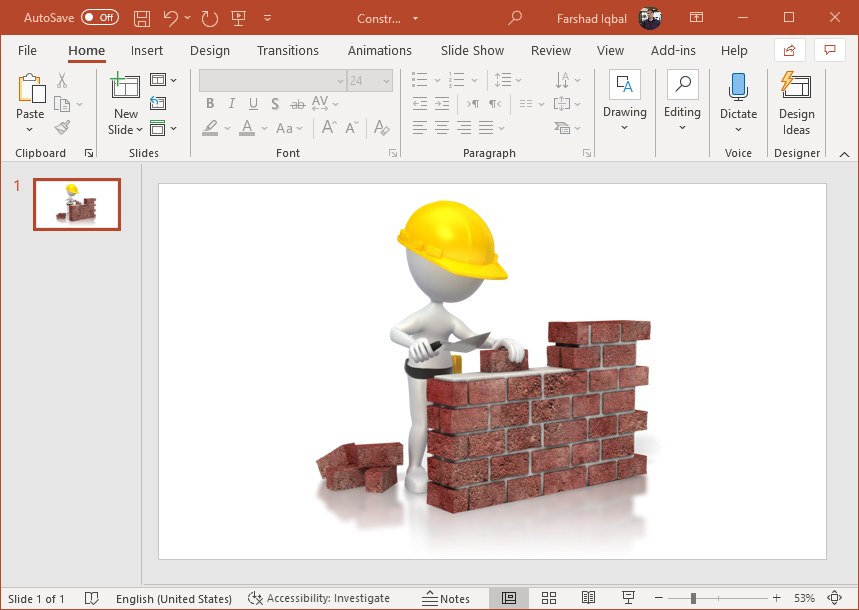 Bricklayer clipart for PowerPoint