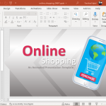 Animated mobile online shopping PowerPoint template