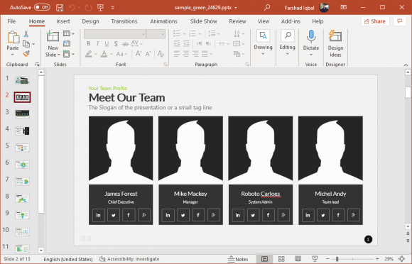 Introduce your team as an infographic slide