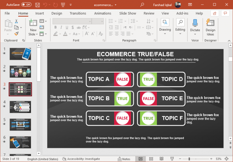 presentation slides can be created in word true or false