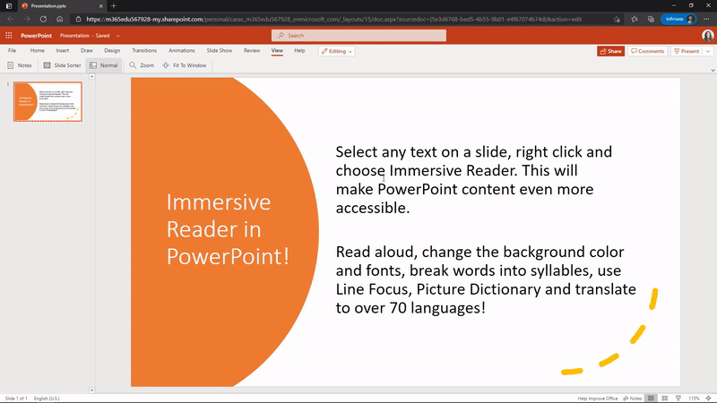 Immersive Reading PowerPoint