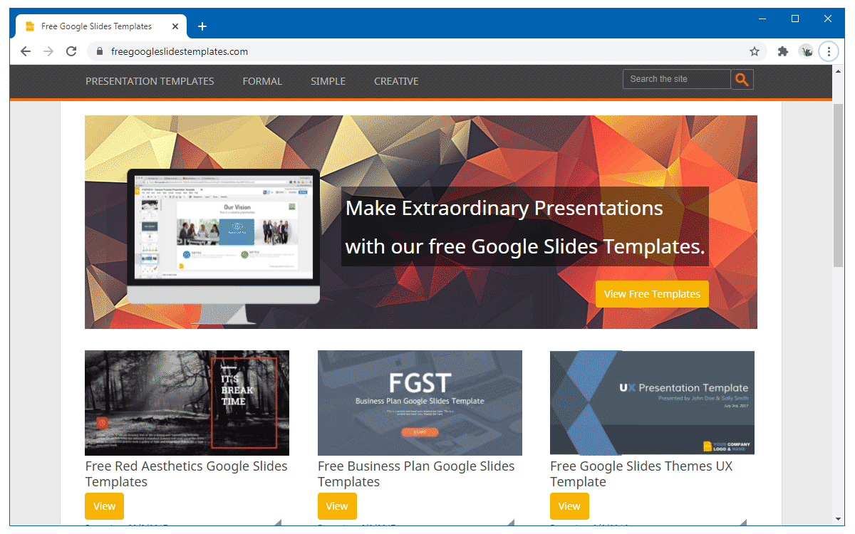 Free Google Slides Templates presentation website