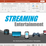 Animated Online streaming entertainment PowerPoint template