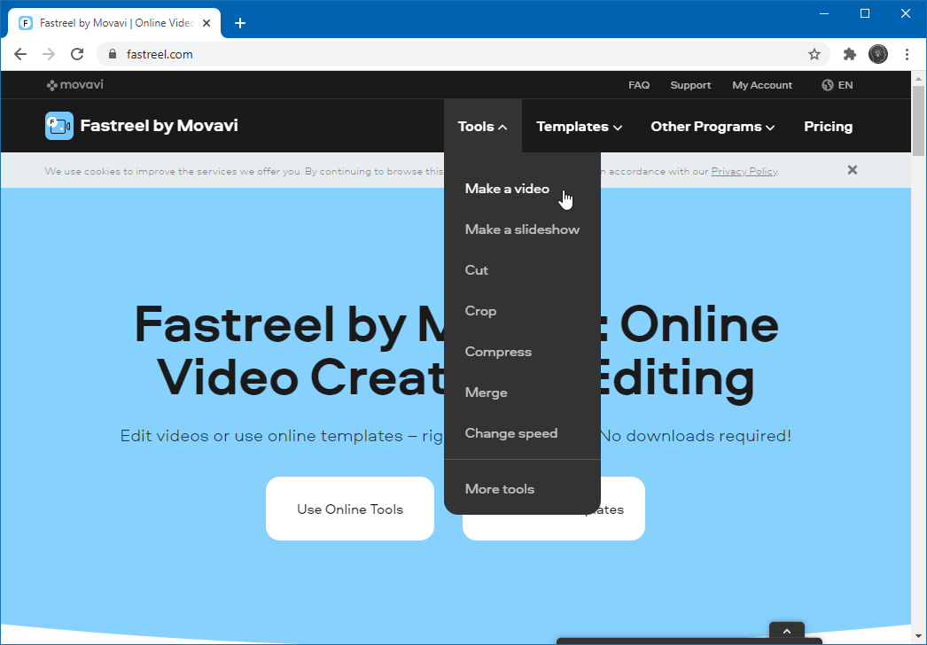 Make a video with Fastreel video editor