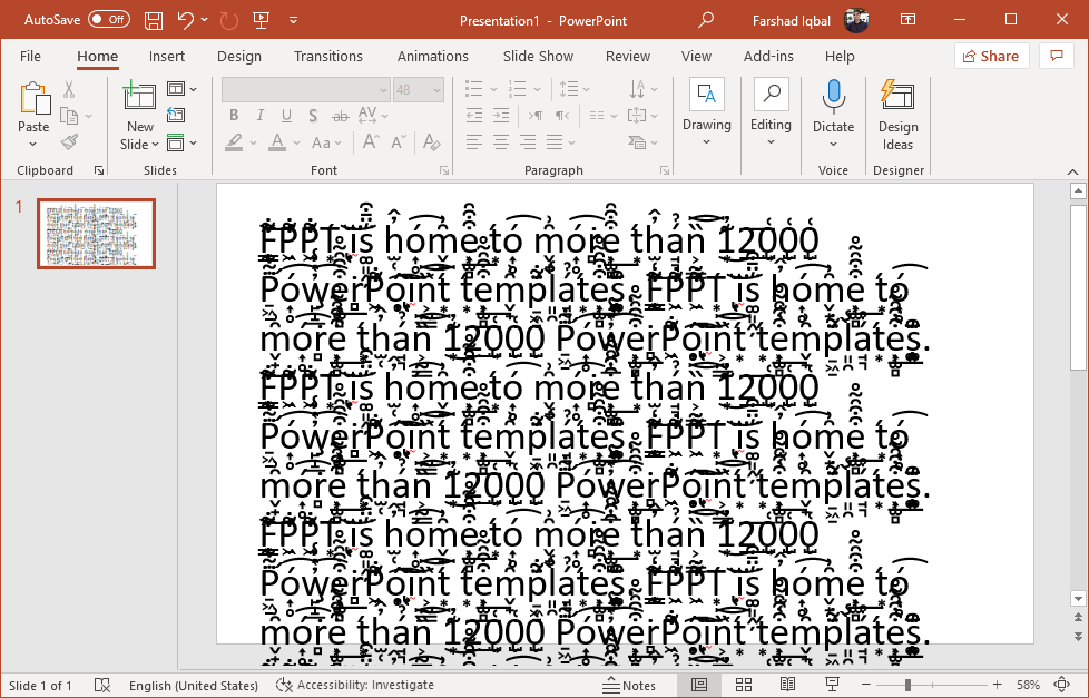 Zalgo text in PowerPoint