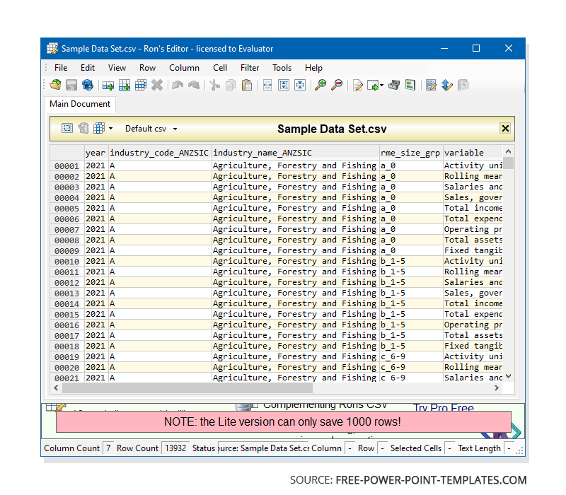 Example of CSV Viewer and Editor
