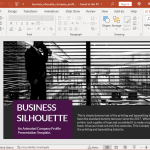 Animated business silhouette company profile PowerPoint template