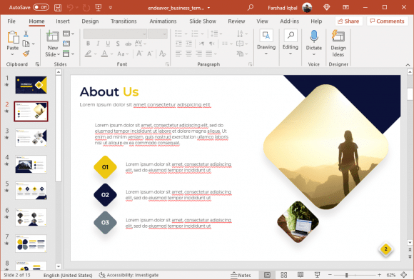 Endeavor business template for powerpoint