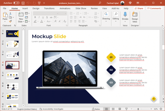 Mockup business slide