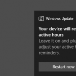 Your Device will restart to update outside active hours