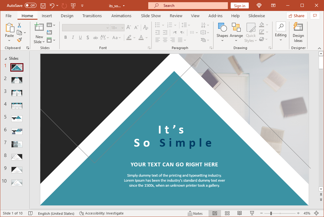 Animated triangle design PowerPoint template