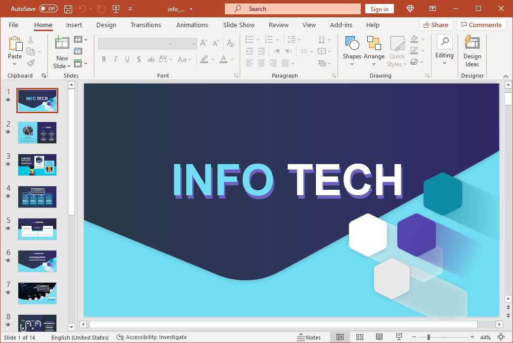 Animated info tech powerpoint template