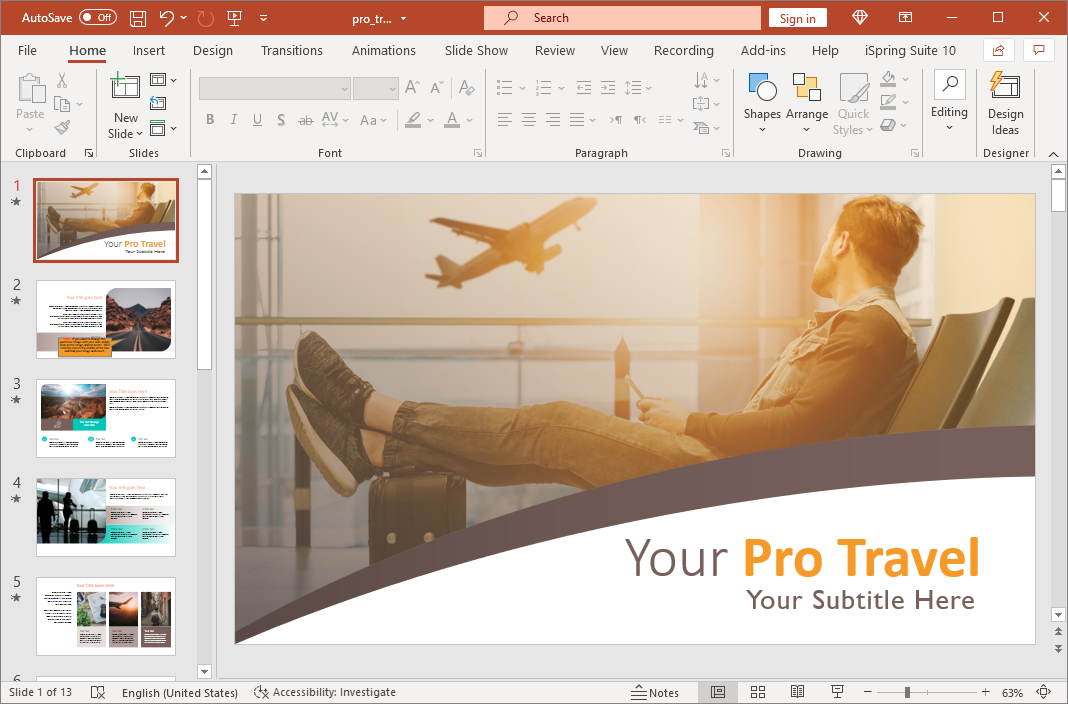 Animated pro travel PowerPoint template
