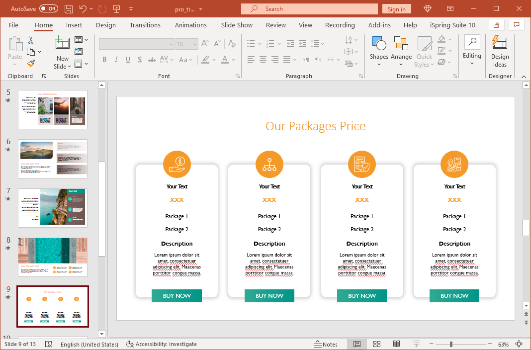 Create travel and tourism packages in PowerPoint