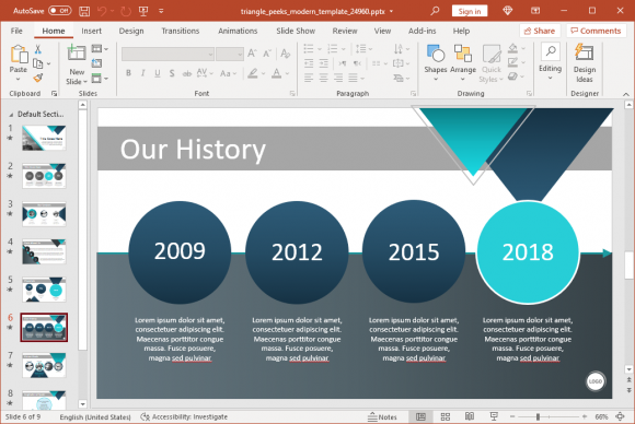History timeline for PowerPoint