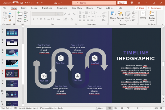 Information technology timeline for PowerPoint