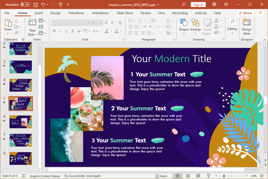 Modern design summer template