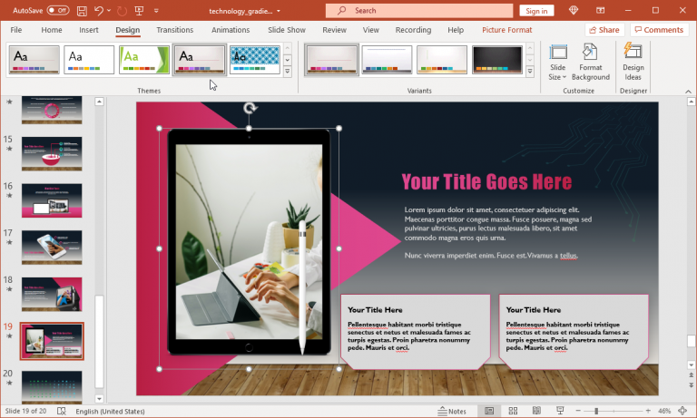 Animated Technology Gradient PowerPoint Template