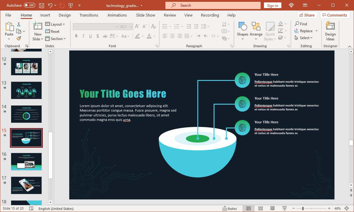 Animated Technology Gradient PowerPoint Template