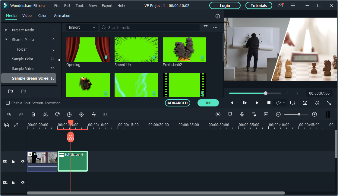Video editor - Split screen in Filmora