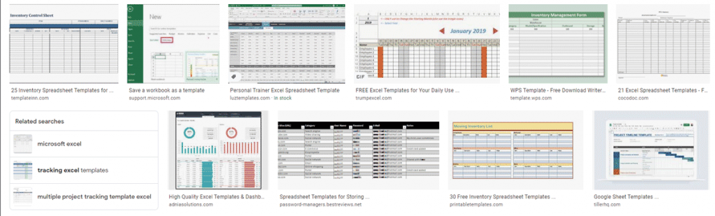 Excel Spreadsheet Templates and Google Sheets templates examples