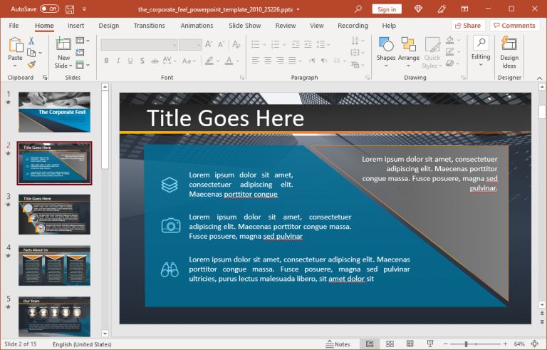 Animated Corporate Feel PowerPoint Template