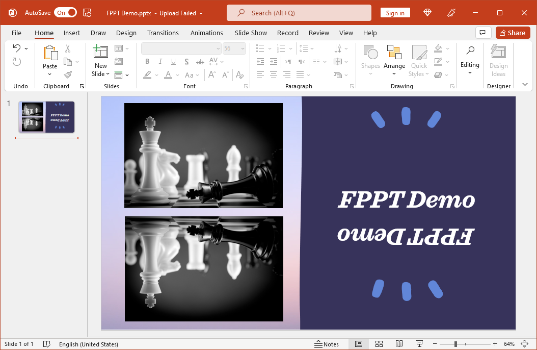 Mirror or flip text in a PowerPoint slide