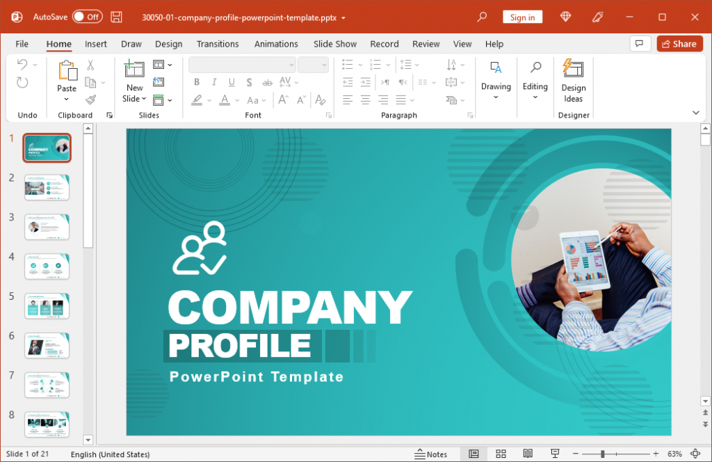 Professional Company Profile PowerPoint Template 1024x664 