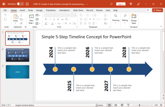 Simple-5-step-timeline-concept-for-powerpoint - FPPT