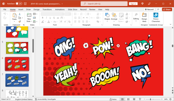 Comic-colors-PowerPoint-template