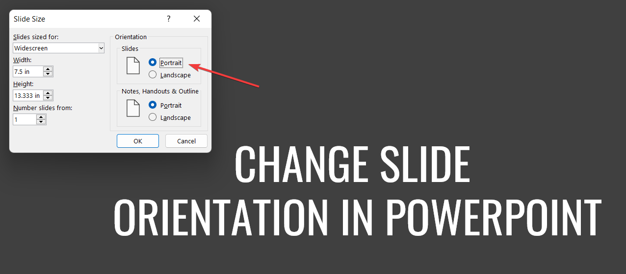 Change a PowerPoint slide to Portrait