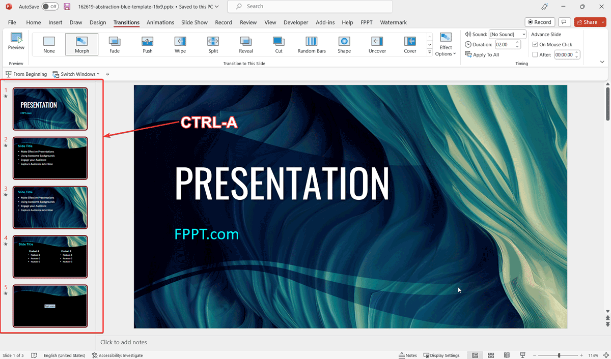 How to Apply Transition to All Slides in a PowerPoint Presentation