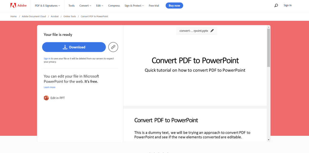 how to convert pdf powerpoint to powerpoint presentation