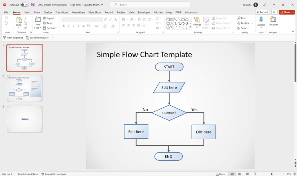 Powerpoint Flowchart Template