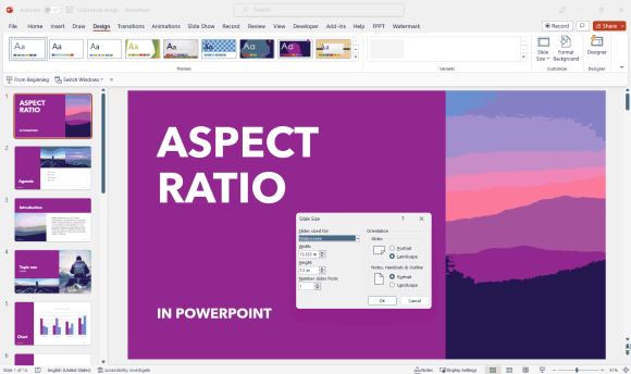 how to change aspect ratio of powerpoint presentation