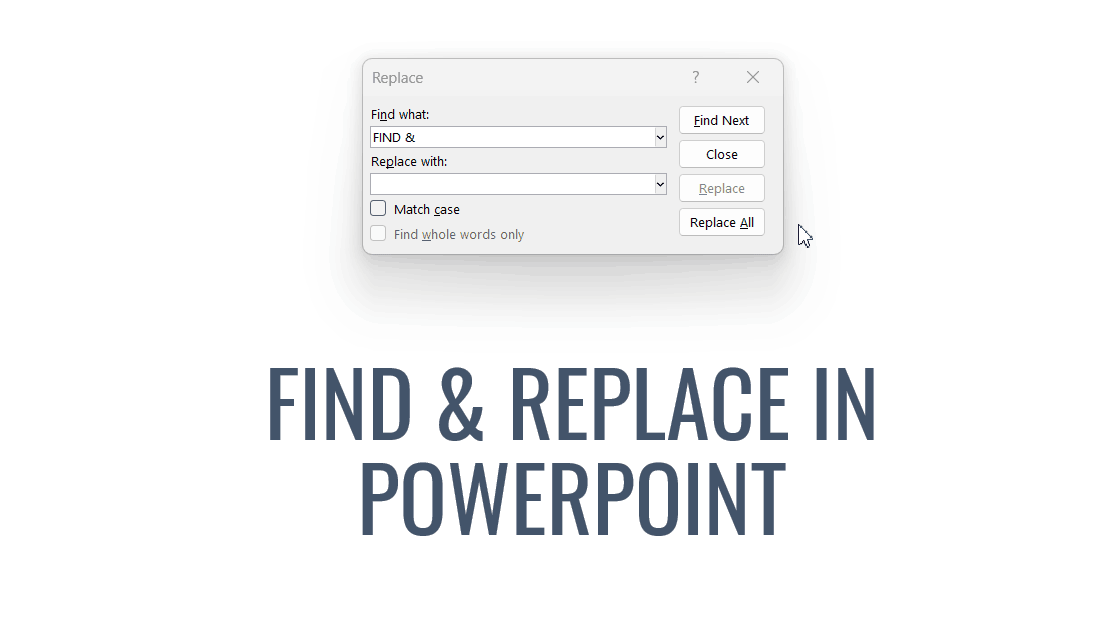 Example of Replace All Button in PowerPoint