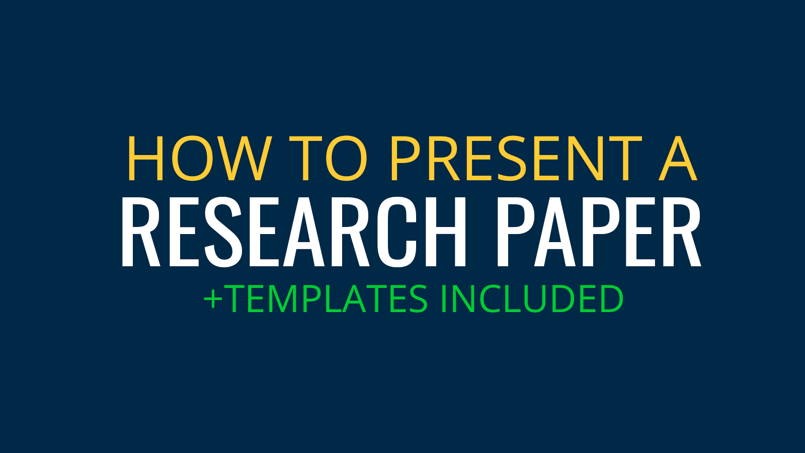 how to present research paper in seminar